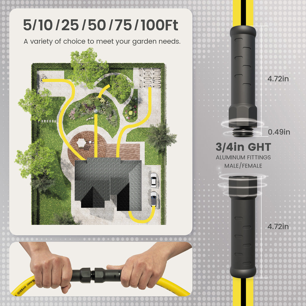 50ft garden hose connection size