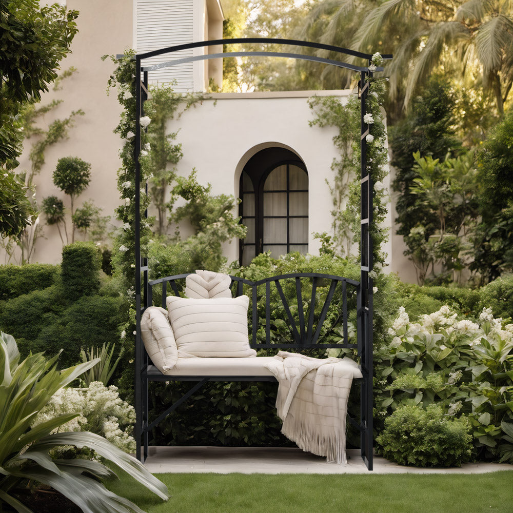 garden arch with 2 seats