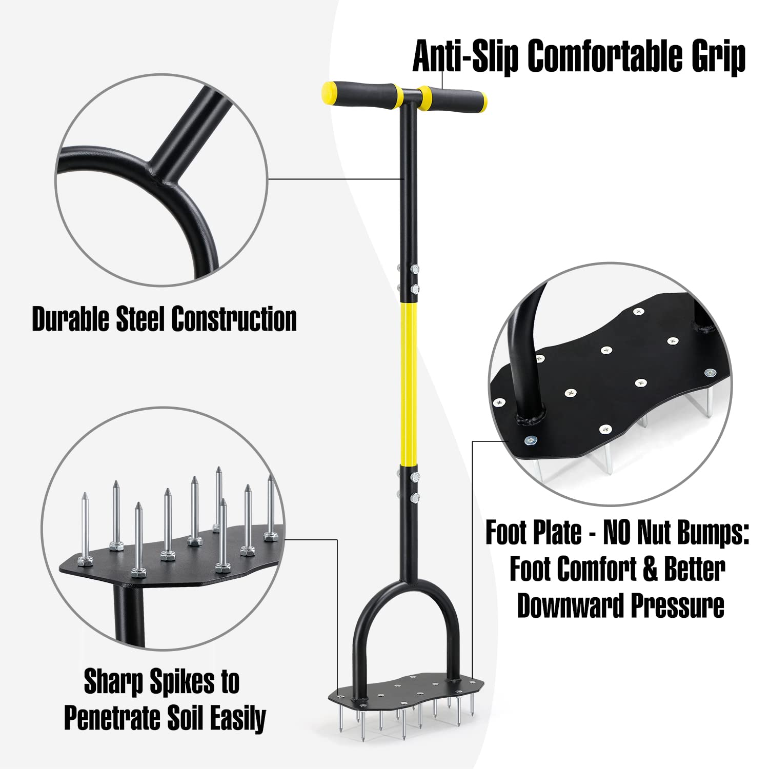 Lawn Spike Air Aerator|Manual Spike Lawn Aerator Tools For Compact Soil