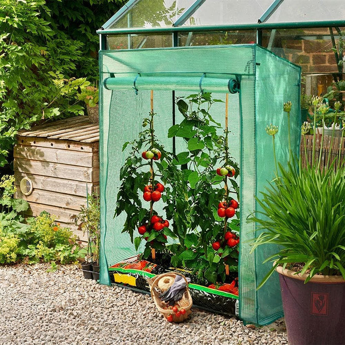 Tomato Greenhouse with Steel Pipes,PE Cover,39.3"W x 19.7"D x 59"H and Roll-Up Zipper Door