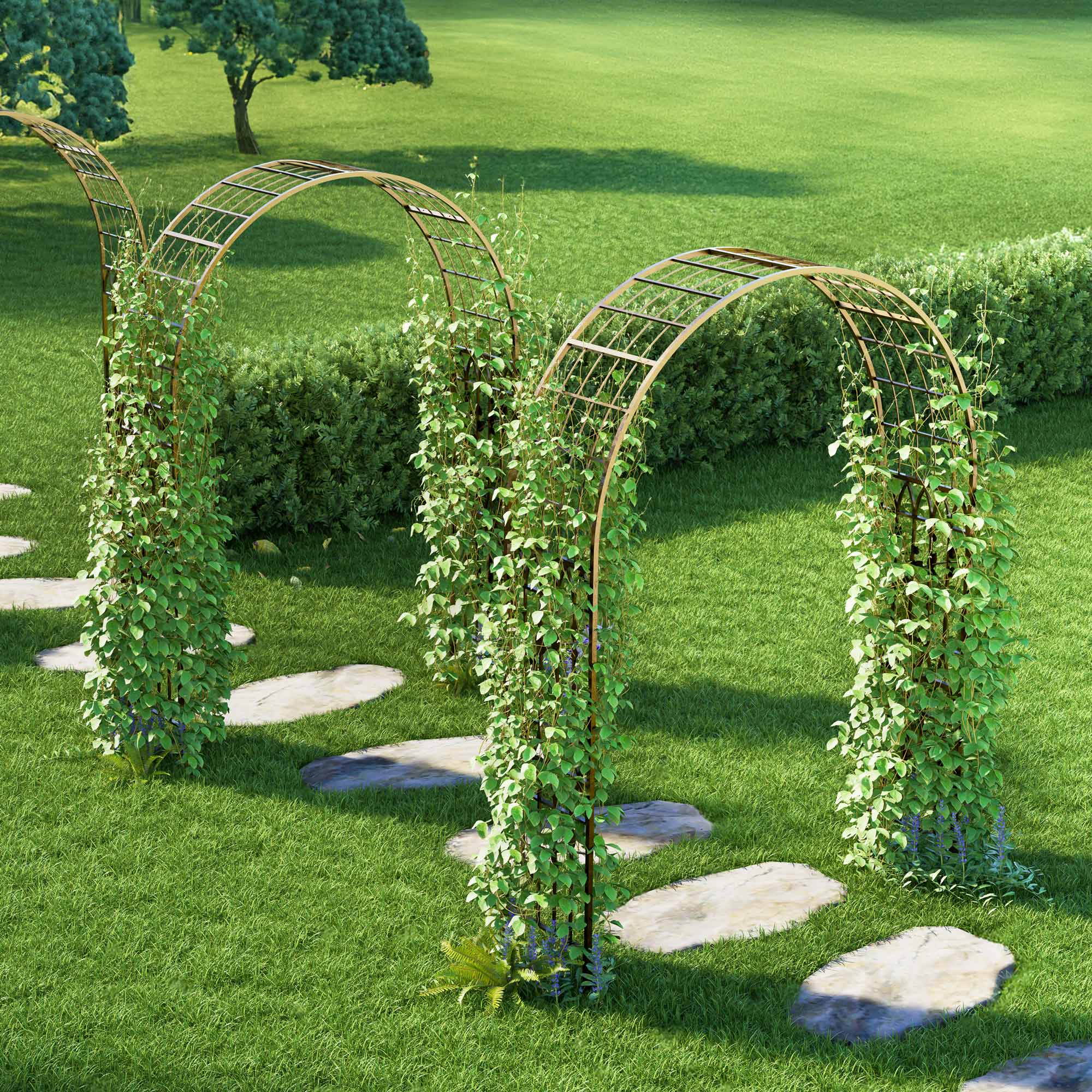 Romantic Garden Arch Trellis |Lattice Leaf Design Metal Garden Arch