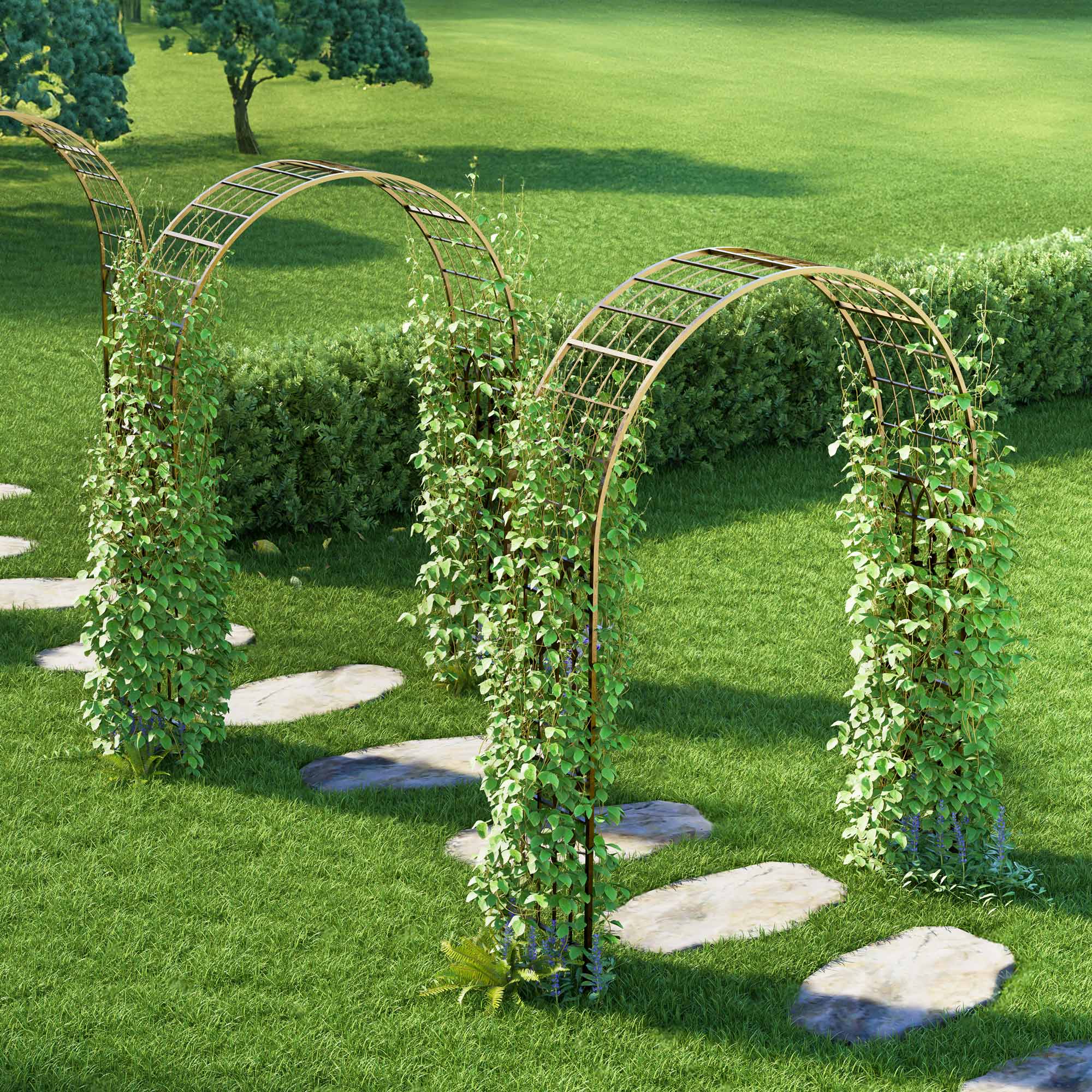 Romantic Garden Arch Trellis |Lattice Leaf Design Metal Garden Arch ...