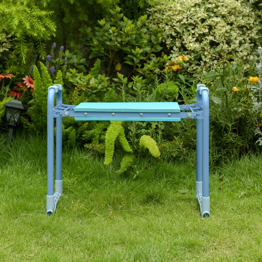 Sturdy and Convenient Multifunctional Blue Garden Kneeler & Seat With Gloves and Tool Kit