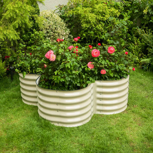 Charming Flower-Shaped Unique Design Easy Installation Metal At-Ground-Level Raised Garden Bed