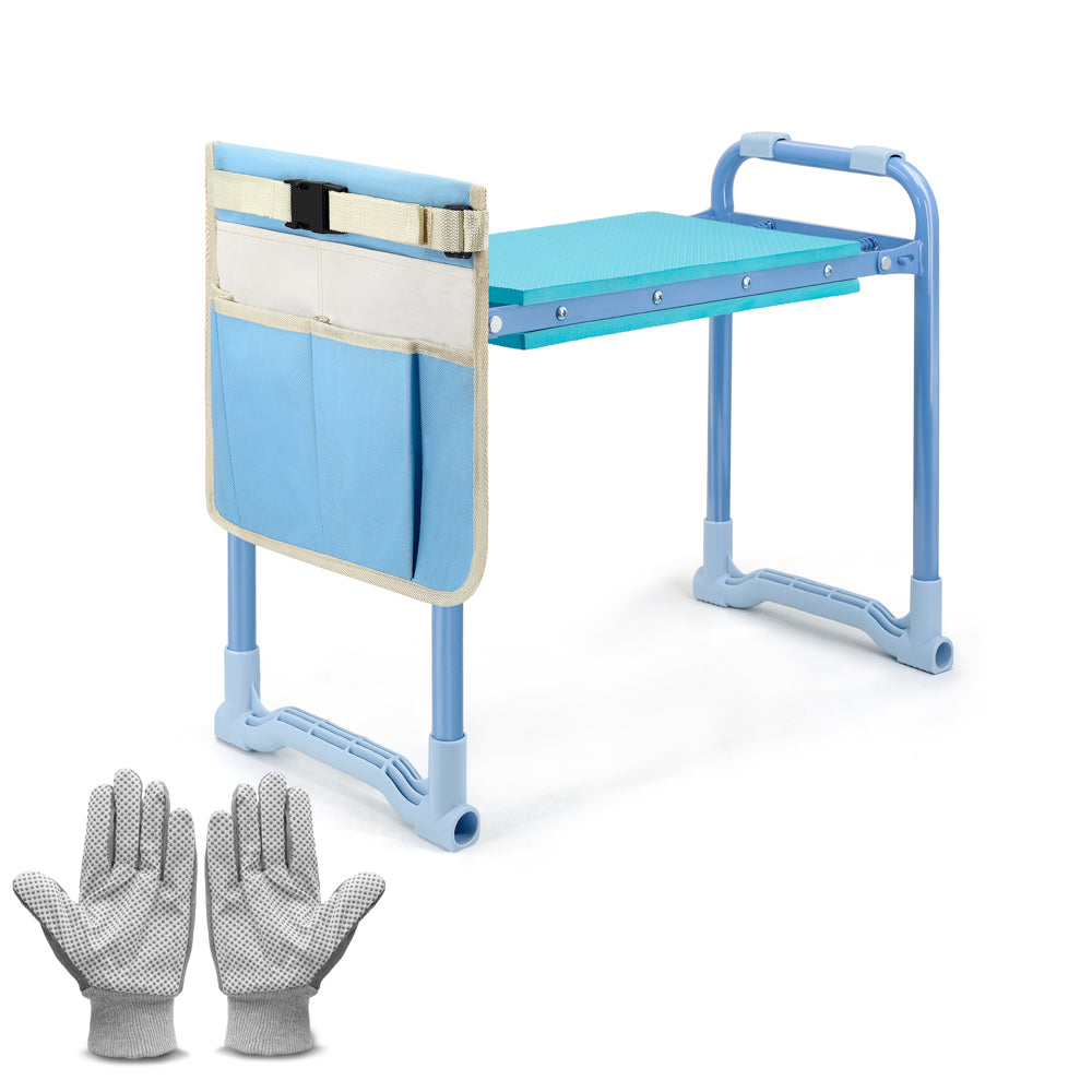 garden seat and kneeler with gloves