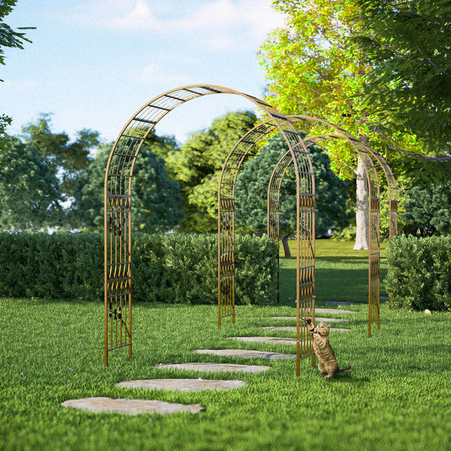 Romantic Garden Arch Trellis |Lattice Leaf Design Metal Garden Arch