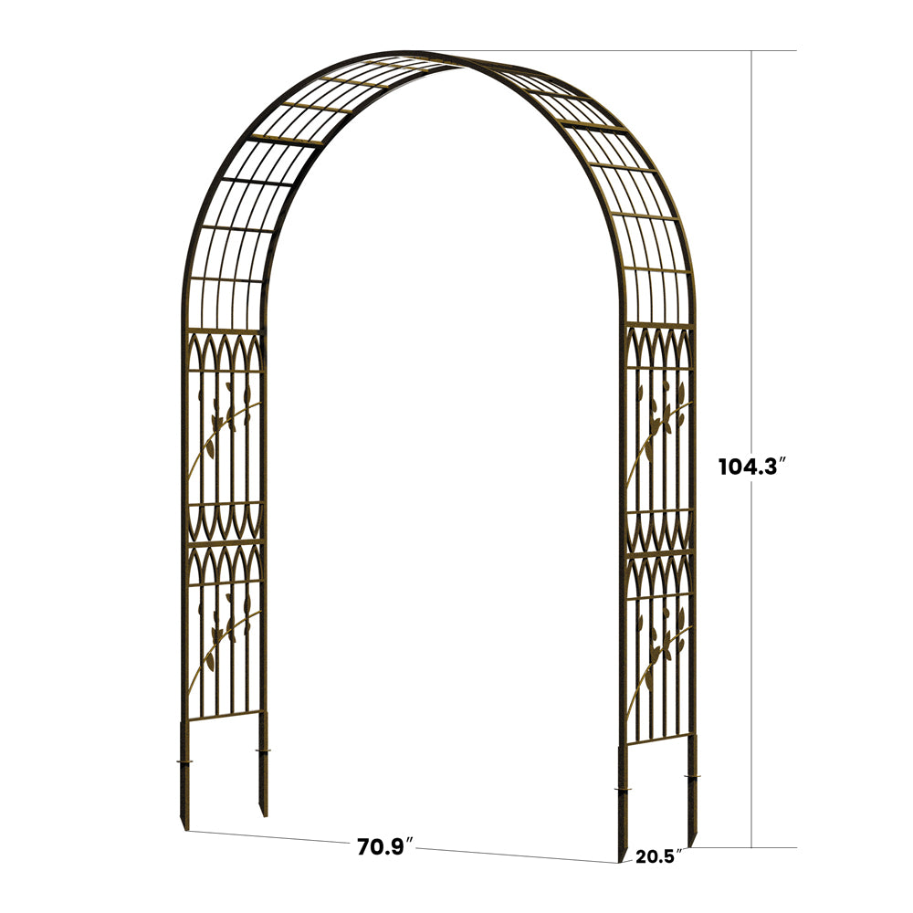 Romantic Garden Arch Trellis |Lattice Leaf Design Metal Garden Arch