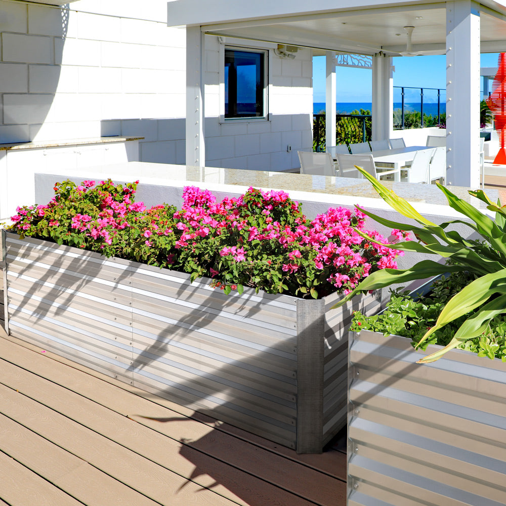 vego modern raised garden bed for growing flowers