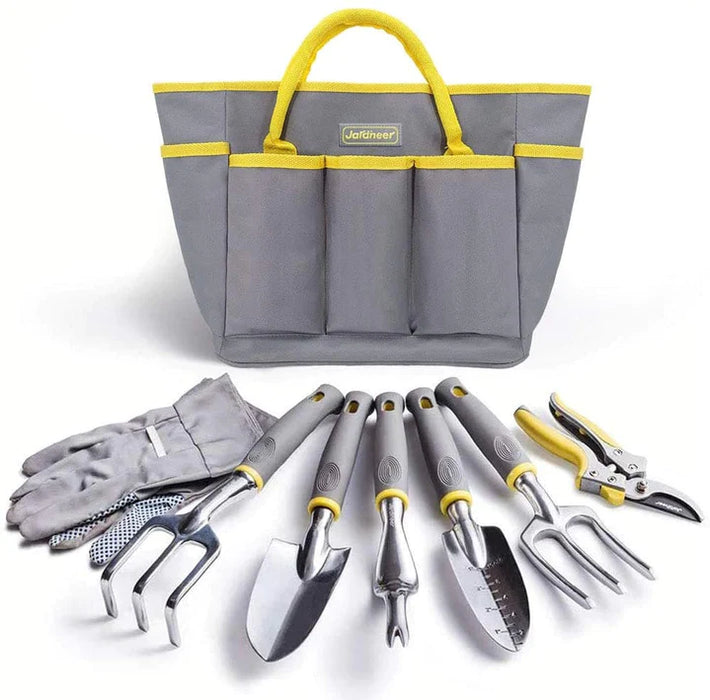 8Pcs Gardening Tools Set with Aluminum Hand Tools and Tote Bags
