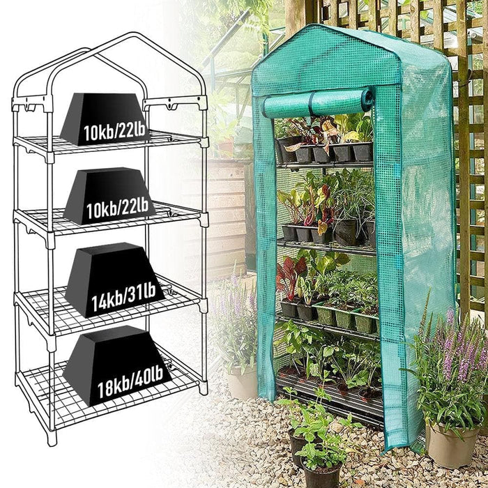 Mini Greenhouse with 4-Tier , 63*27*19.3"Outdoor/Indoor Greenhouse