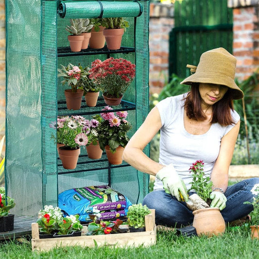 Outdoor Portable Greenhouse|4-Tier Mini Greenhouse For Winter