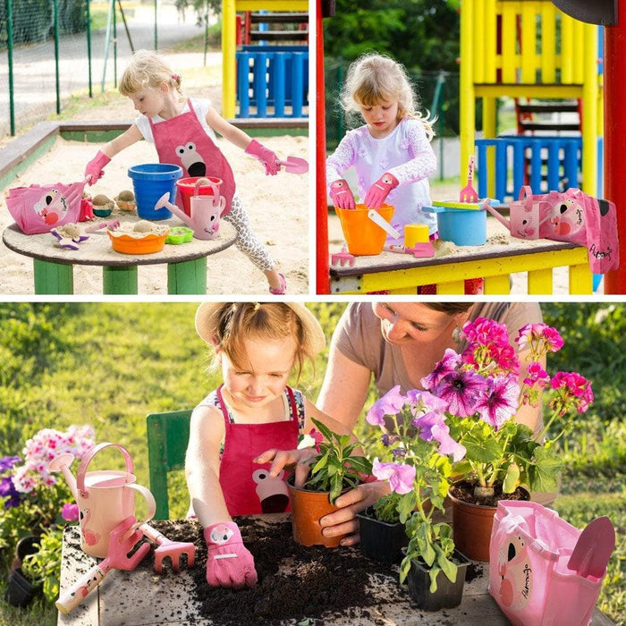 7Pcs Flamingo Pink Kids Gardening Set