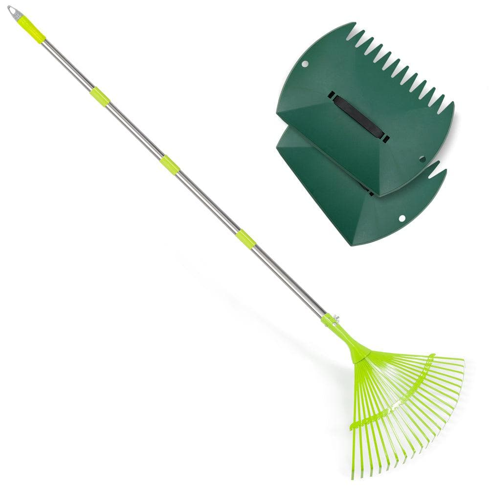 leaf scoops and garden rake set