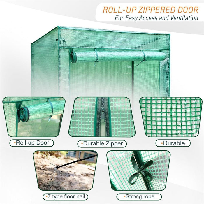 Tomato Greenhouse with Steel Pipes,PE Cover,39.3"W x 19.7"D x 59"H and Roll-Up Zipper Door