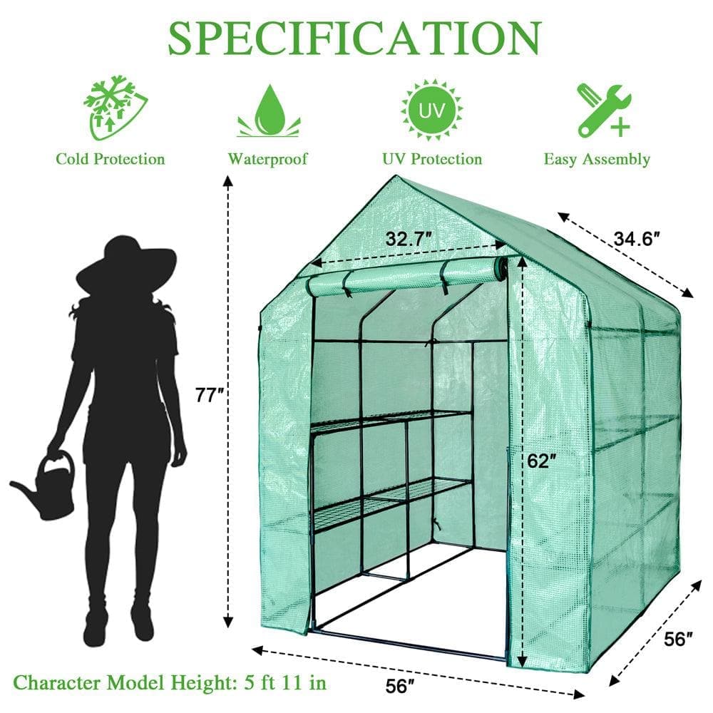 small walk in greenhouse dimension