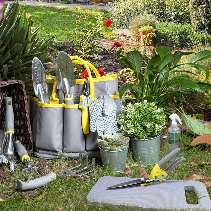11 Pcs Gardening Tool Sets with Tote Bags and Gardening Gloves