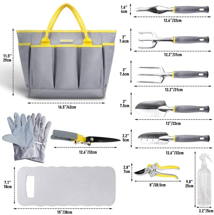 11 Pcs Gardening Tool Sets with Tote Bags and Gardening Gloves