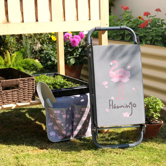 Original Design Flamingo Versatile Folding Garden Kneeler and Seat with Pouch
