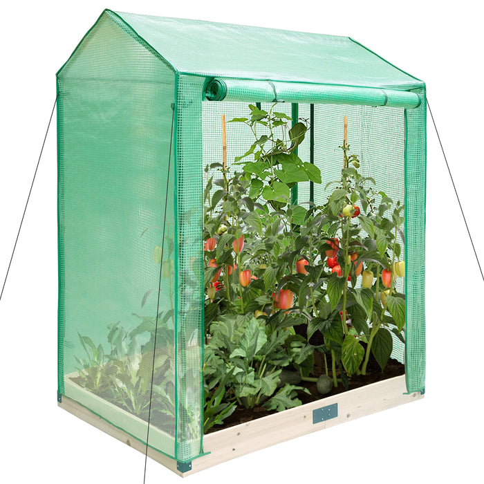 Tomato Greenhouse with Raised Garden Bed, 47.2 x 31.5 x 65"