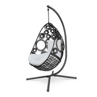 grey outdoor hanging egg chair 