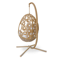 swinging egg chair with stand back side