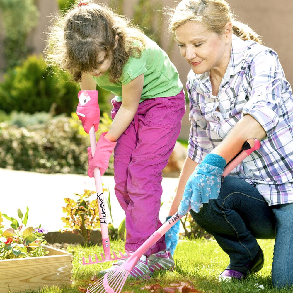 Pink Flamingo Kids Gardening Set| Real Sturdy Steel Tool set with Gloves