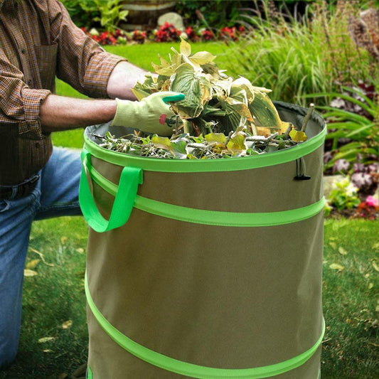Jardineer Pop-Up Outdoor Trash Can, Portable 47 Gallon Release Buckle Home Collapsible Container Leaf Trash Can Camping Trash Bag